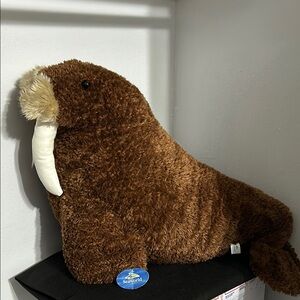 Jumbo SeaWorld Brown Walrus Plush Toy NWT